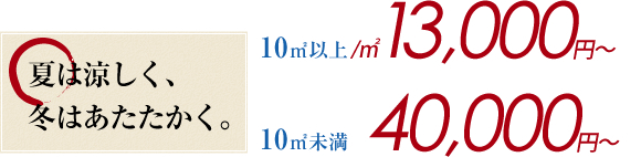 10㎡以上㎡1,3000円 10㎡未満㎡4,0000円